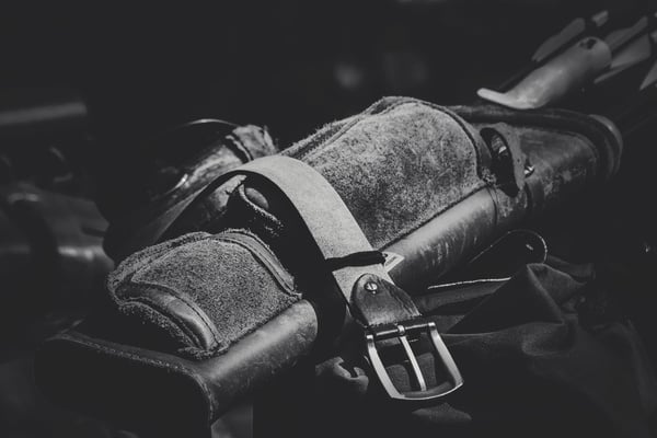 Leather Garrison Belt Grayscale Photo
